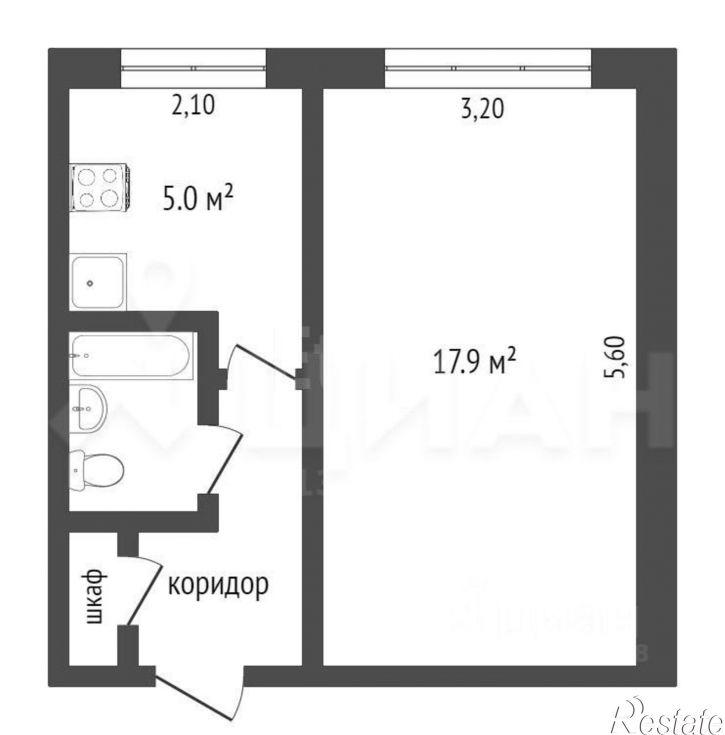 1-комн квартира ул Ленинградская, 37,  д. 37