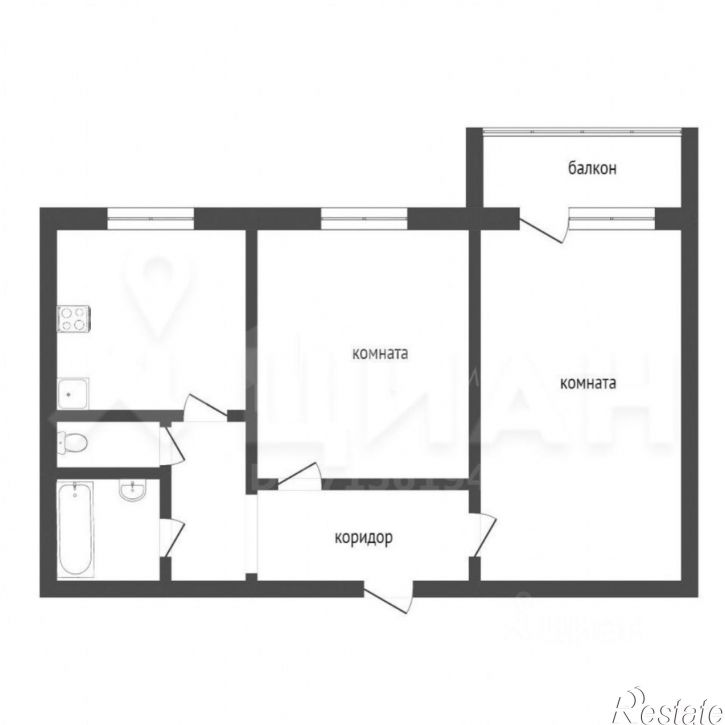 2-комн квартира ул Фрунзе, 1,  д. 1