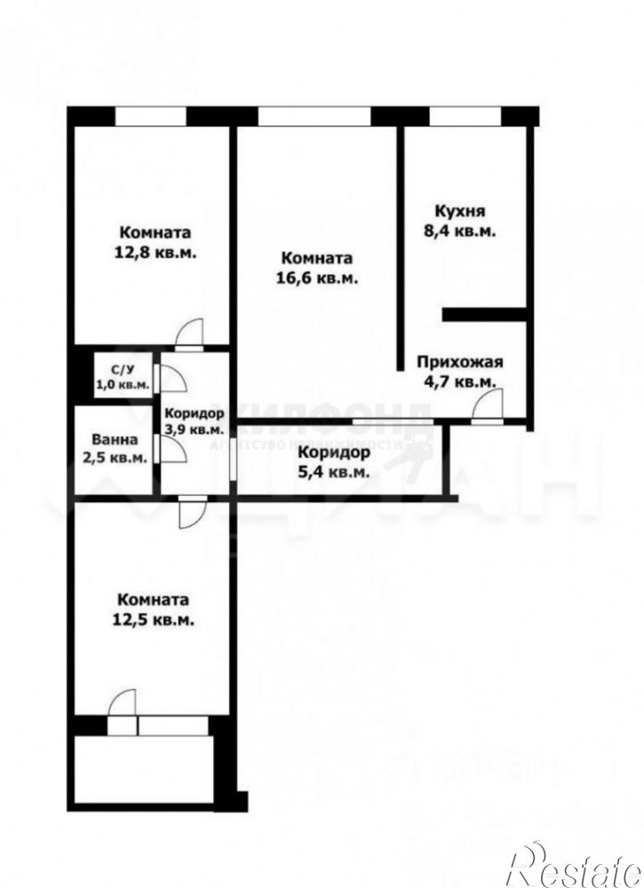 3-комн квартира ул Гидротехническая, 14,  д. 14