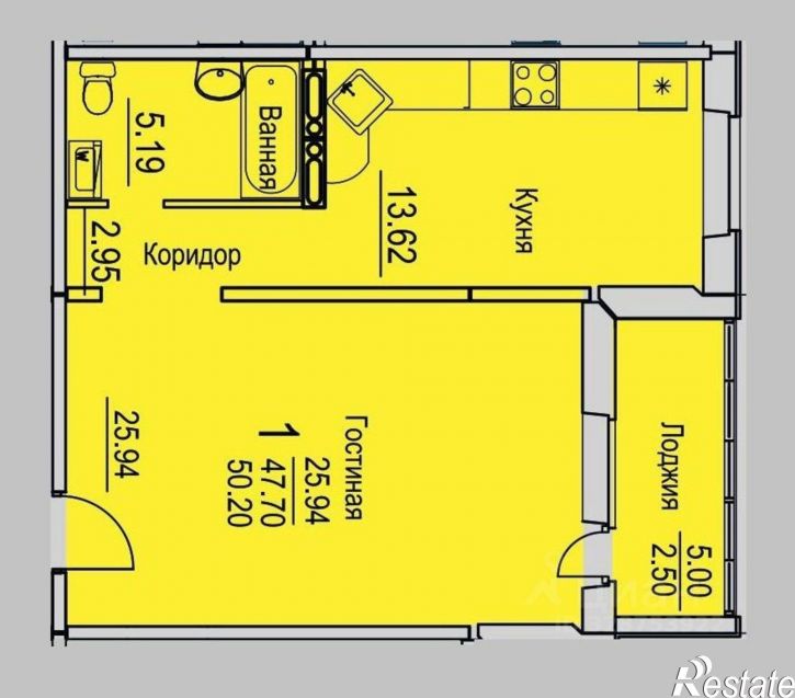 1-комн квартира в новом доме городской округ Тольятти