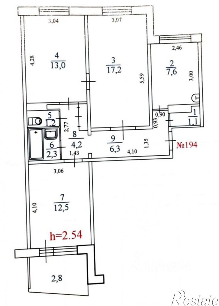3-комн квартира ул Матросова, 11,  д. 11