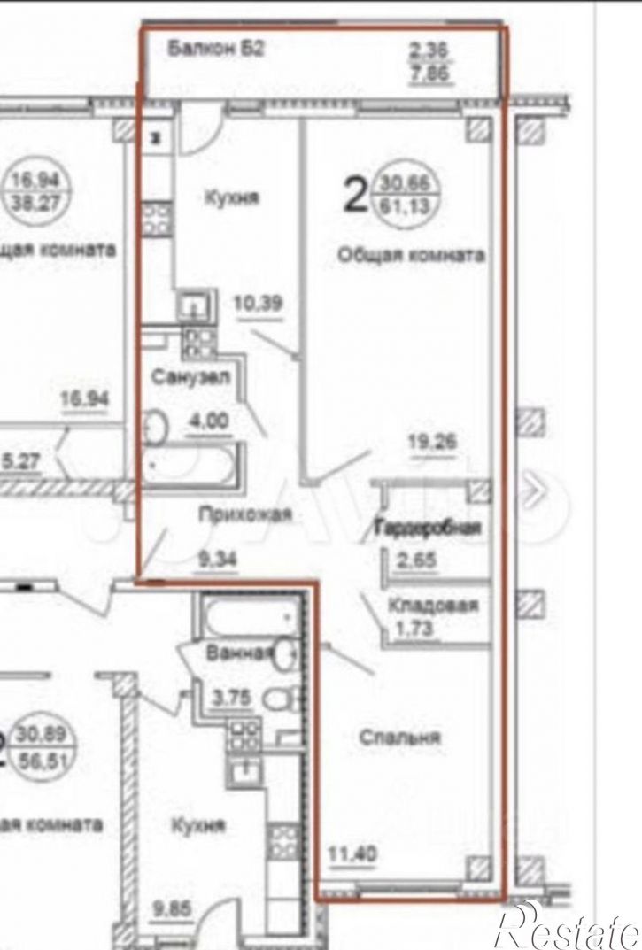 2-комн квартира ул Ленинградская, 68,  д. 68