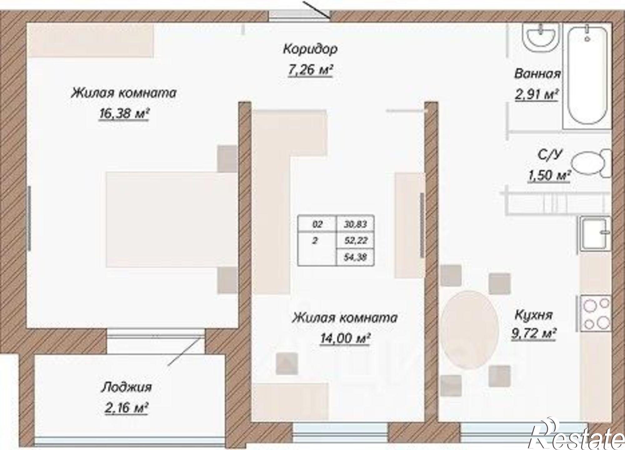 Купить квартиру за 5 981 800 рублей