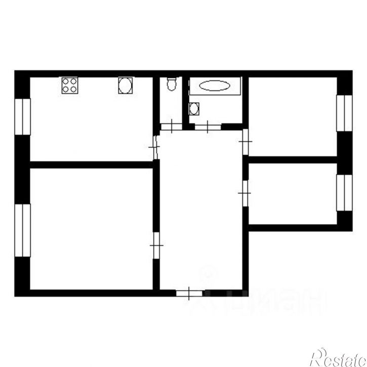 3-комн квартира ул Юбилейная, 1,  д. 1
