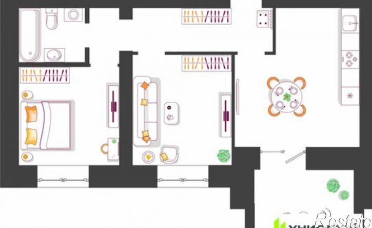 2-комн квартира в новом доме ул Ботаническая, 21В,  д. 21В
