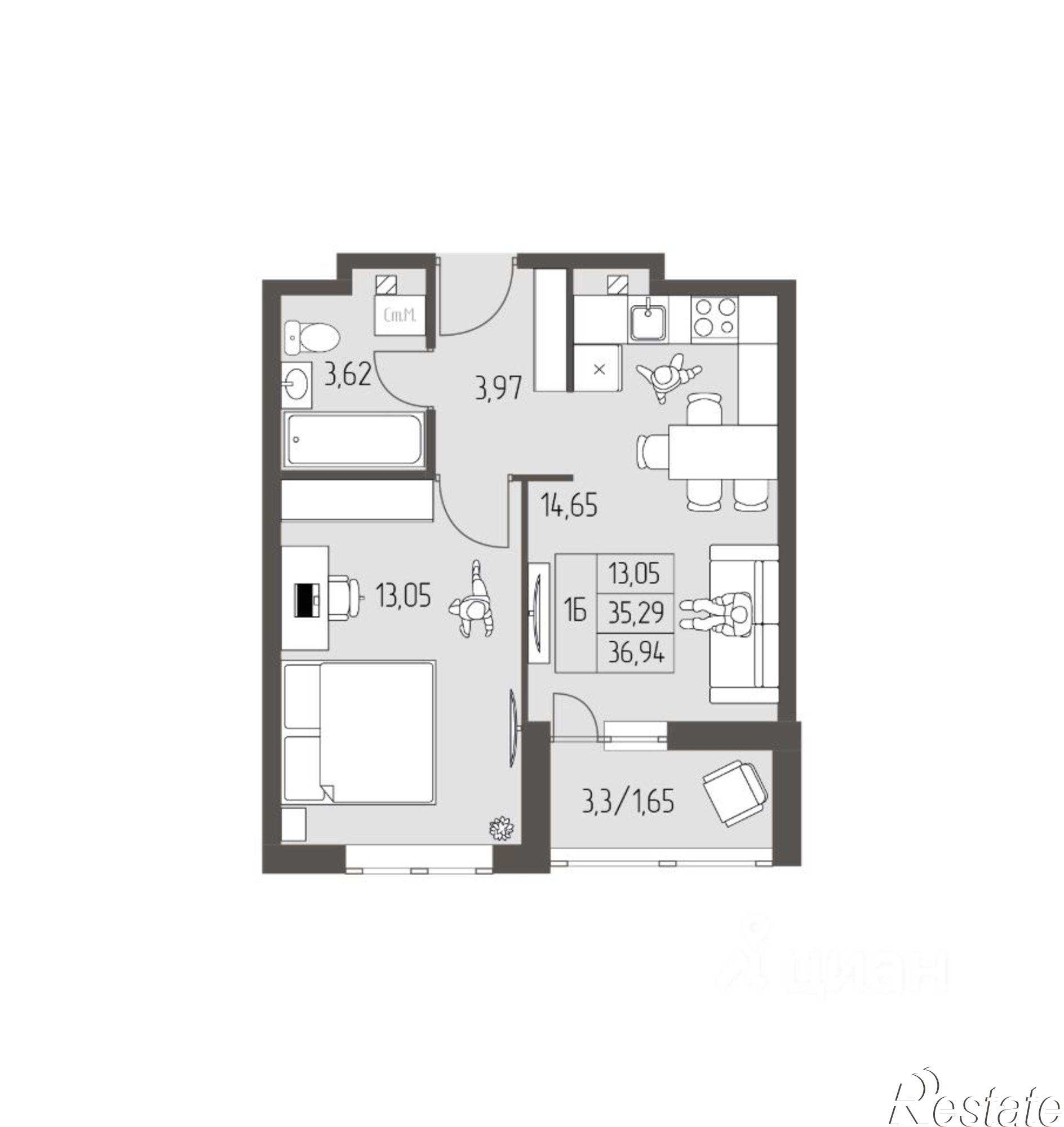 Купить квартиру за 5 393 240 рублей