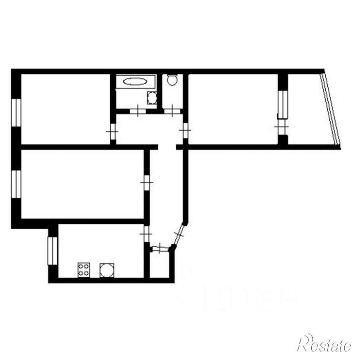 3-комн квартира б-р Луначарского, 4,  д. 4