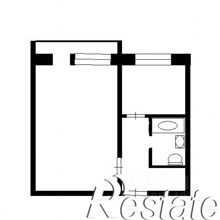 1-комн квартира Ленинградская улица, 34,  д. 34